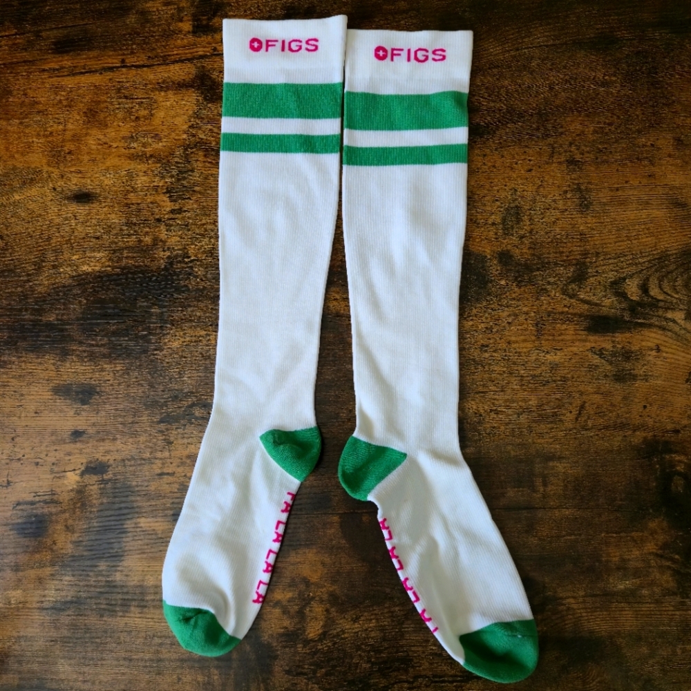 New Figs Socks "Fa Lala" Classic Stripes White